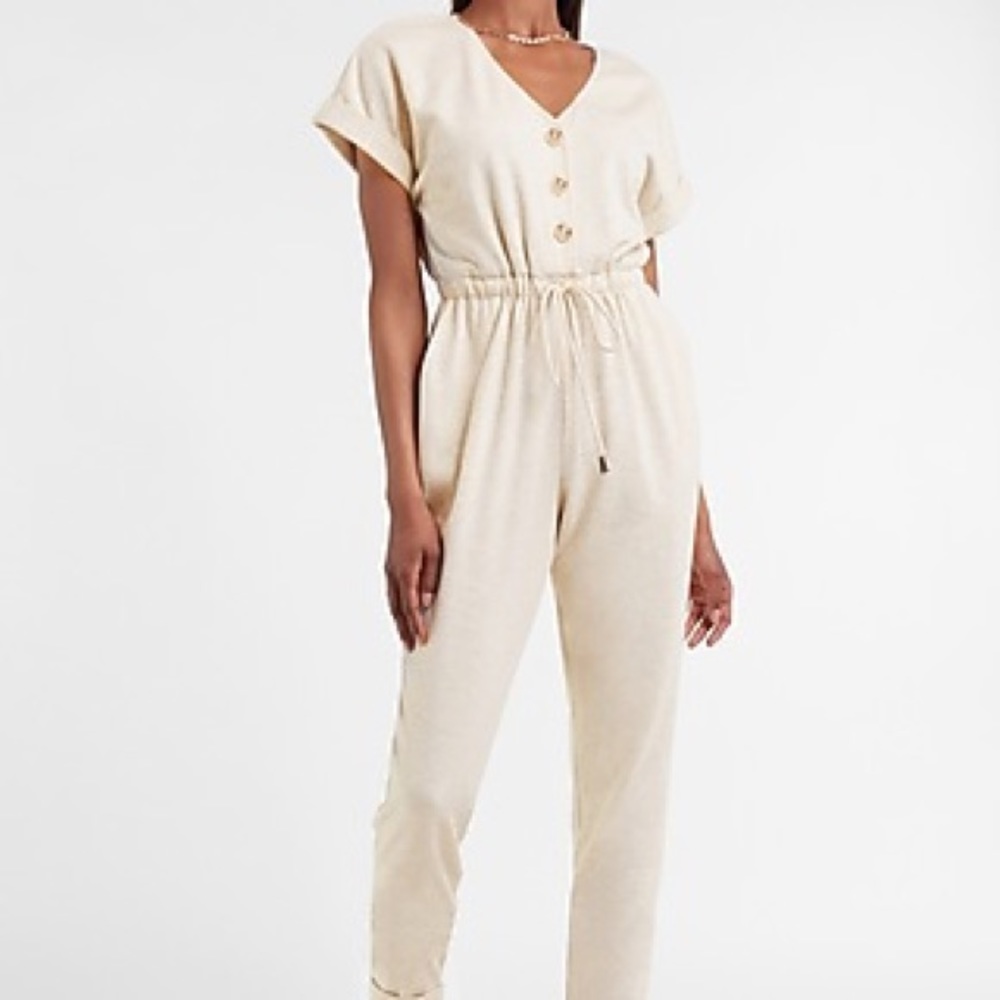 NWT Express Front Tie Waist Lounge Jumpsuit